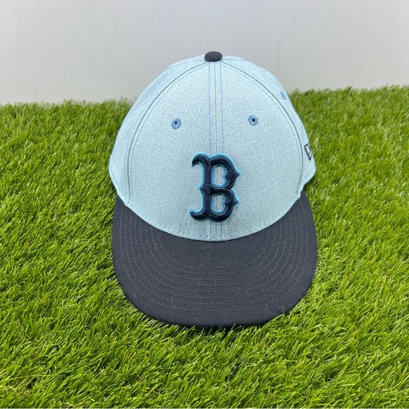 New Era BOSTON RED SOX 59Fifty MLB Baseball  Blue Fitted Hat Cap Size 7 1/4 - Picture 2 of 7